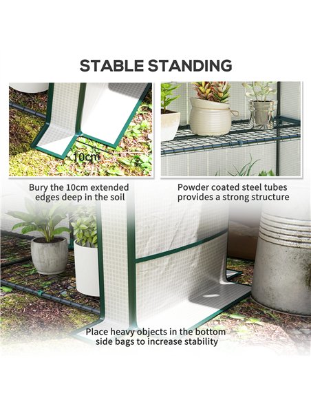 Outsunny Three-Tier Mini Greenhouse - White - pic 119961 | FastDaddyshop