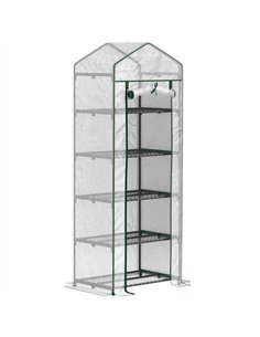 Outsunny 193cm Five Shelf Mini Greenhouse - White