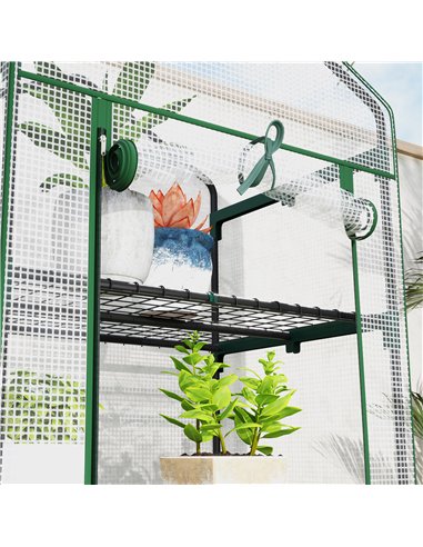Outsunny 193cm Five Shelf Mini Greenhouse - White