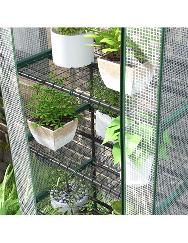 Outsunny 193cm Five Shelf Mini Greenhouse - White