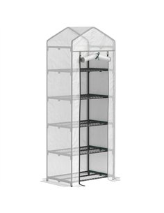 Outsunny 193cm Five Shelf Mini Greenhouse - White