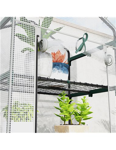 Outsunny 193cm Five Shelf Mini Greenhouse - White