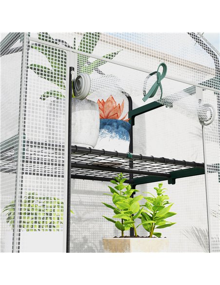 Outsunny 193cm Five Shelf Mini Greenhouse - White - pic 119980 | FastDaddyshop