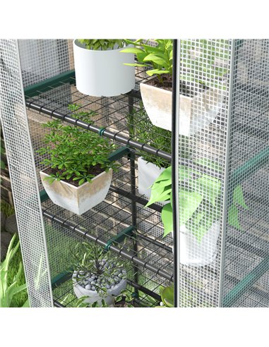 Outsunny 193cm Five Shelf Mini Greenhouse - White
