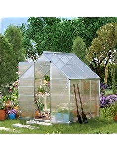 Outsunny 190 x 190cm Walk-In Polycarbonate Greenhouse 2
