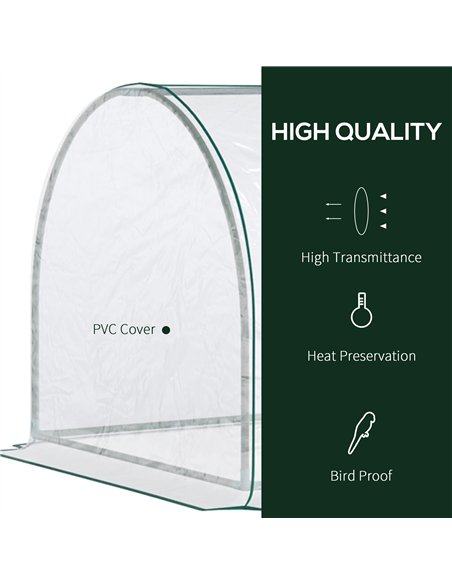 Outsunny Set of 2 Tunnel Greenhouse, Green Grow House with Roll-up Door, Steel Frame, Plastic Cover for Garden, Outdoor, 250 x 1 - pic 120003 | FastDaddyshop