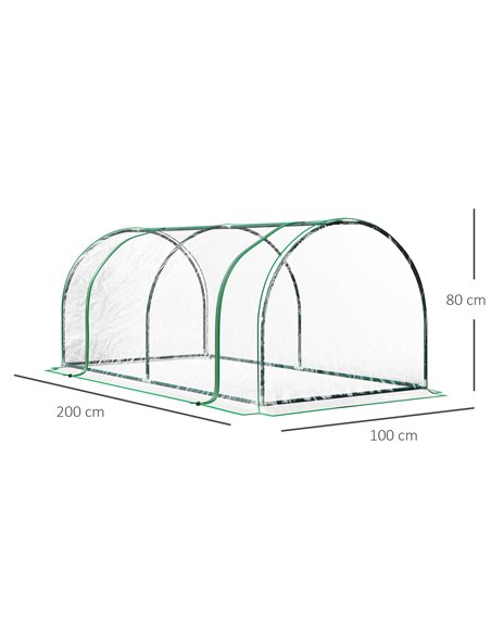 Outsunny Set of 2 Tunnel Greenhouse, Green Grow House with Roll-up Door, Steel Frame, Plastic Cover for Garden, Outdoor, 200 x 1 - pic 120011 | FastDaddyshop