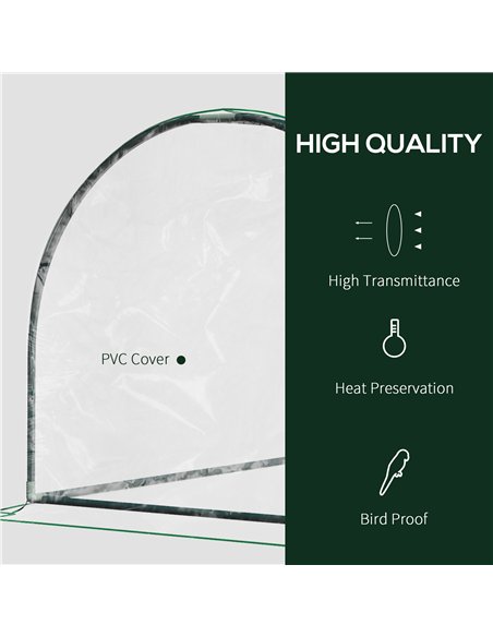 Outsunny Set of 2 Tunnel Greenhouse, Green Grow House with Roll-up Door, Steel Frame, Plastic Cover for Garden, Outdoor, 200 x 1 - pic 120014 | FastDaddyshop