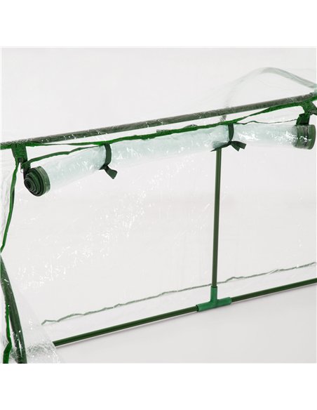 Outsunny Set of 2 Tunnel Greenhouse, Green Grow House with Roll-up Door, Steel Frame, Plastic Cover for Garden, Outdoor, 200 x 1 - pic 120017 | FastDaddyshop