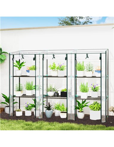 Outsunny 46 x 215cm Nine-Shelf Greenhouse