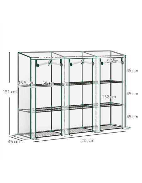 Outsunny 46 x 215cm Nine-Shelf Greenhouse - pic 120020 | FastDaddyshop