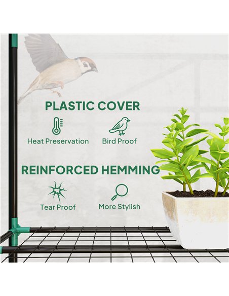Outsunny 46 x 215cm Nine-Shelf Greenhouse - pic 120021 | FastDaddyshop