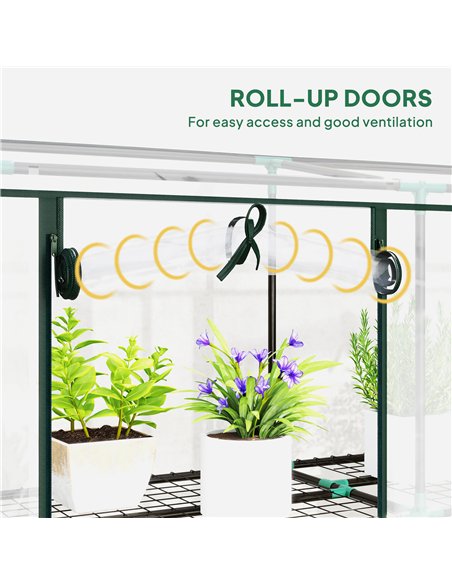 Outsunny 46 x 215cm Nine-Shelf Greenhouse - pic 120023 | FastDaddyshop