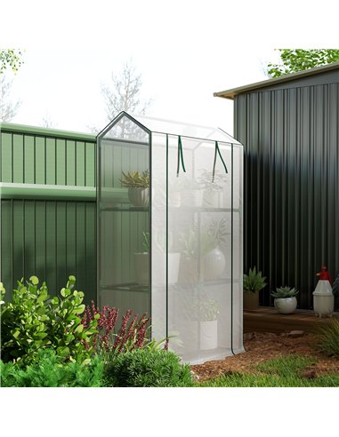 Outsunny 40 x 100cm Three Shelf Steel Frame Greenhouse - White