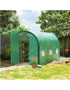 Outsunny 3 x 2(m) Polytunnel Greenhouse, with Windows and Doors - Green 2