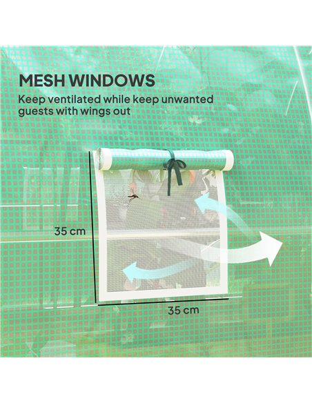 Outsunny 3 x 2(m) Polytunnel Greenhouse, with Windows and Doors - Green - pic 120060 | FastDaddyshop