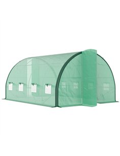 Outsunny 4 x 3(m) Polytunnel Greenhouse, with Windows and Doors - Green