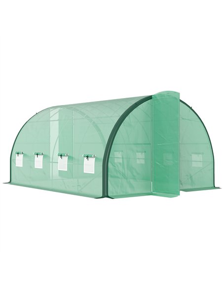 Outsunny 4 x 3(m) Polytunnel Greenhouse, with Windows and Doors - Green - pic 120063 | FastDaddyshop
