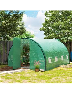 Outsunny 4 x 3(m) Polytunnel Greenhouse, with Windows and Doors - Green 2