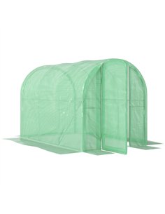 Outsunny 3 x 2 x 2m Polytunnel Greenhouse with Hinged Door, Walk-in Grow House Tent with PE Cover and Galvanised Steel Frame, Gr