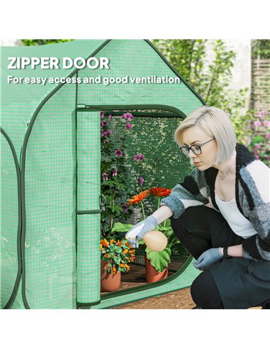 Outsunny 150 x 148cm Pop-Up Greenhouse - Green