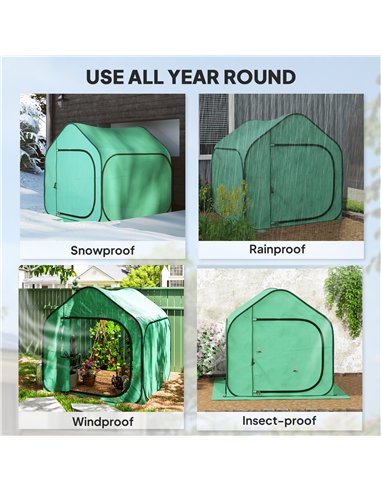 Outsunny 150 x 148cm Pop-Up Greenhouse - Green