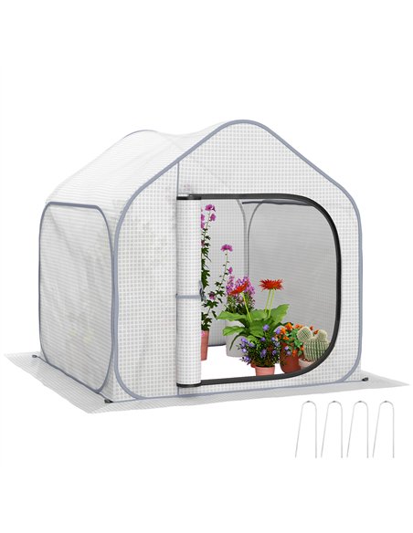 Outsunny 150 x 148cm Pop-Up Greenhouse - White - pic 120108 | FastDaddyshop