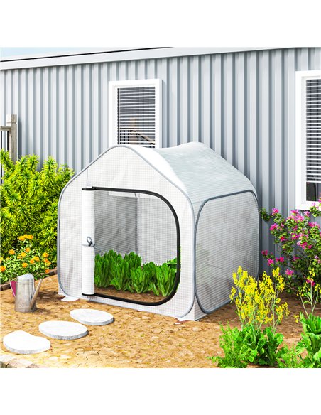 Outsunny 150 x 148cm Pop-Up Greenhouse - White - pic 120109 | FastDaddyshop