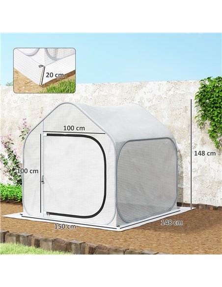 Outsunny 150 x 148cm Pop-Up Greenhouse - White - pic 120110 | FastDaddyshop