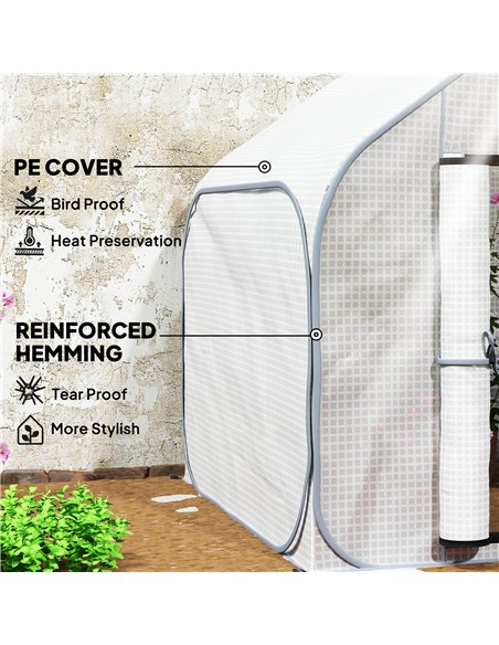 Outsunny 150 x 148cm Pop-Up Greenhouse - White - pic 120112 | FastDaddyshop