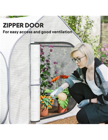 Outsunny 150 x 148cm Pop-Up Greenhouse - White