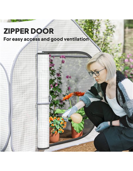 Outsunny 150 x 148cm Pop-Up Greenhouse - White - pic 120113 | FastDaddyshop