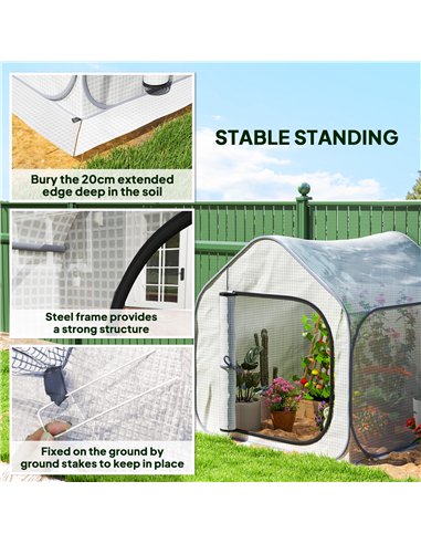 Outsunny 150 x 148cm Pop-Up Greenhouse - White