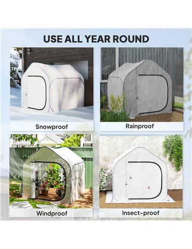 Outsunny 150 x 148cm Pop-Up Greenhouse - White
