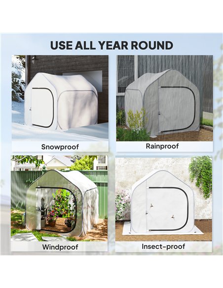 Outsunny 150 x 148cm Pop-Up Greenhouse - White - pic 120115 | FastDaddyshop