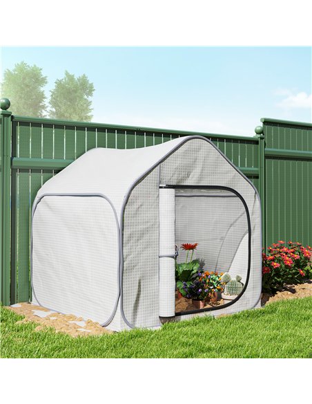 Outsunny 150 x 148cm Pop-Up Greenhouse - White - pic 120116 | FastDaddyshop
