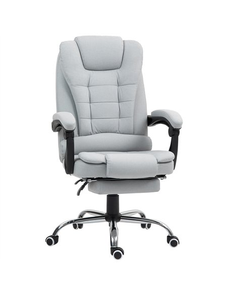 HOMCOM Linen-Look Adjustable Office Chair - Light Grey - pic 120135 | FastDaddyshop