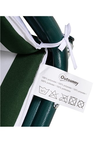 Outsunny Steel 3-Seater Swing Chair w/ Canopy Green
