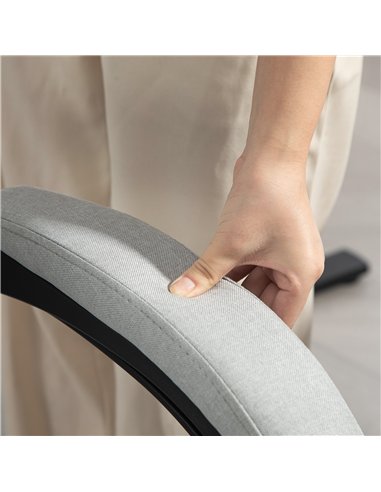 HOMCOM Linen-Look Adjustable Office Chair - Light Grey
