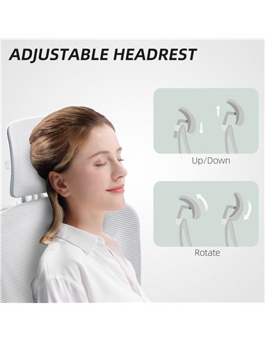 HOMCOM Ergonomic and Adjustable Office Chair - Grey