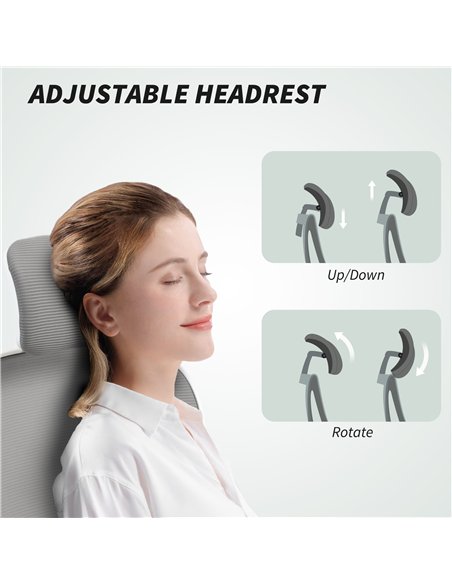 HOMCOM Executive Office Chair, Ergonomic Mesh High Back Desk Chair with Flip-up Armrest, Rotatable Headrest, Adjustable Lumbar S - pic 120167 | FastDaddyshop
