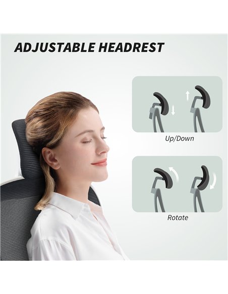 HOMCOM Executive Office Chair, Ergonomic Mesh High Back Desk Chair with Flip-up Armrest, Rotatable Headrest, Adjustable Lumbar S - pic 120212 | FastDaddyshop