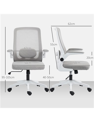 HOMCOM Mesh Back Adjustable Office Chair - Grey