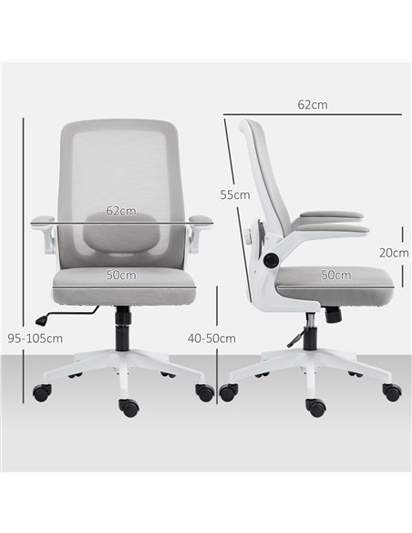 HOMCOM Mesh Back Adjustable Office Chair - Grey - pic 120218 | FastDaddyshop