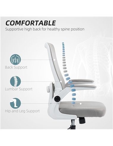 HOMCOM Mesh Back Adjustable Office Chair - Grey