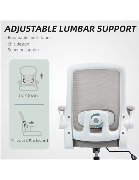 HOMCOM Mesh Back Adjustable Office Chair - Grey - pic 120220 | FastDaddyshop