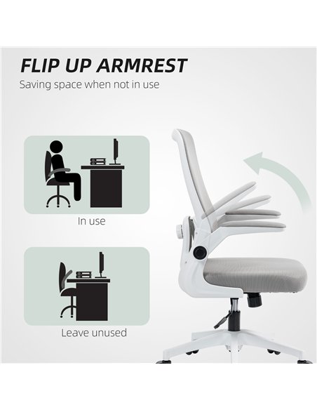 HOMCOM Mesh Back Adjustable Office Chair - Grey - pic 120221 | FastDaddyshop