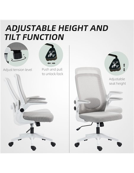HOMCOM Mesh Back Adjustable Office Chair - Grey - pic 120223 | FastDaddyshop