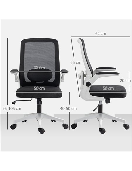 HOMCOM Mesh Back Adjustable Office Chair - Black - pic 120227 | FastDaddyshop