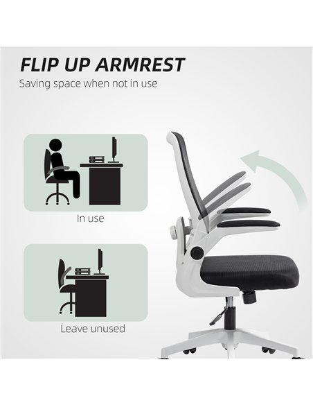 HOMCOM Mesh Back Adjustable Office Chair - Black - pic 120230 | FastDaddyshop